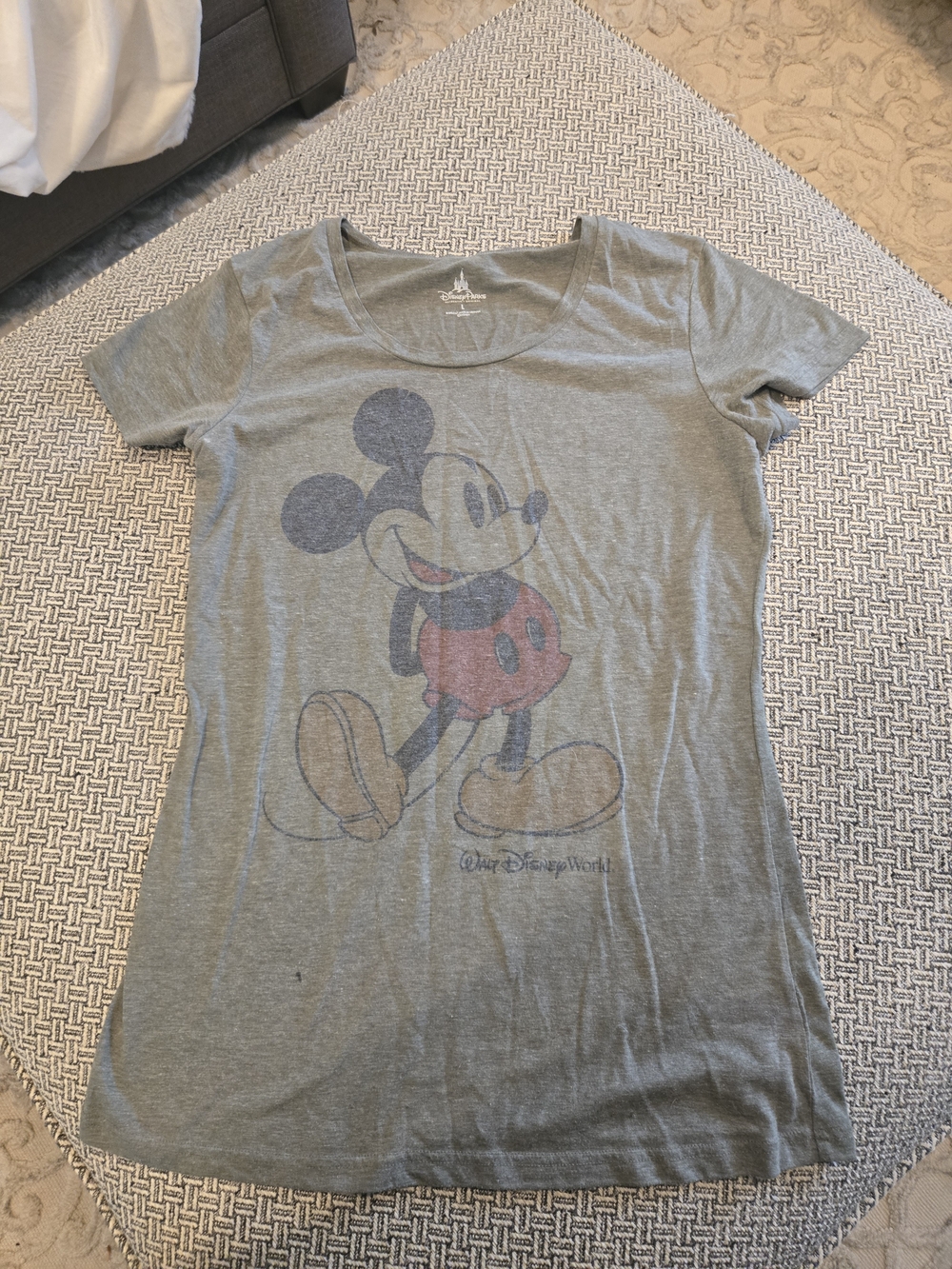 Disney Heather Gray/ Greeb Mickey Mouse Graphic Tee